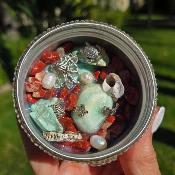 Ocean Sealife Magicks Altar Crystal Charm Tin Home Decor - Picture 5 of 7